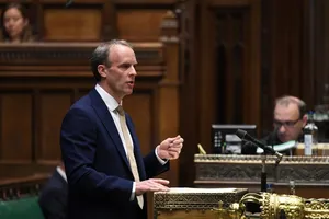 Ngoại trưởng Anh Dominic Raab trong một phiên làm việc tại Nghị viện, tháng 12-2019. Ảnh: AP