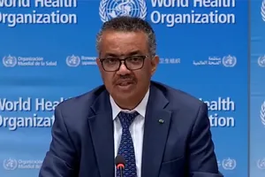 Tổng Giám đốc Tổ chức Y tế thế giới (WHO) Tedros Adhanom Ghebreyesus. Ảnh chụp màn hình Youtube của WHO