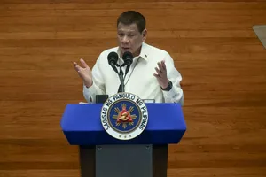Tổng thống Philippines Rodrigo Duterte trình bày Thông điệp Quốc gia ngày 27-7. Ảnh: PHILIPPINES PRESIDENTIAL PHOTOS
