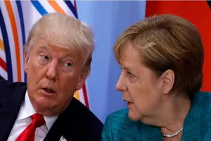 Tổng thống Mỹ Donald Trump và Thủ tướng Đức Angela Merkel tại Hội nghị G20 năm 2017. Ảnh: REUTERS