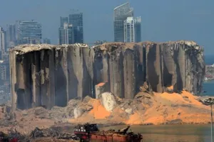 Hiện trường vụ nổ tại Lebanon hôm 4-8. Ảnh: AFP