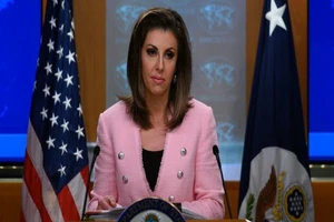 Người phát ngôn Bộ Ngoại giao Mỹ Morgan Ortagus. Ảnh: AFP