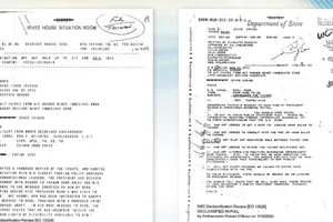 Hai bức điện mật thể hiện cam kết của Mỹ đối với Đài Loan từ năm 1982. Ảnh: VIỆN HOA KỲ TẠI ĐÀI LOAN