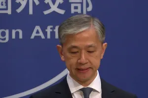 Người phát ngôn Bộ Ngoại giao Trung Quốc Uông Văn Bân trong cuộc họp báo ngày 16-9. Ảnh: RUPTLY