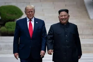 Tổng thống Mỹ Donald Trump (trái) và Nhà lãnh đạo Triều Tiên Kim Jong-un. Ảnh: GETTY