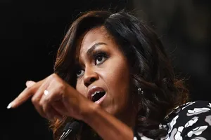 Bà Michelle Obama phát biểu trong một sự kiện ở Bắc Carolina vào tháng 10-2016. Ảnh: AFP