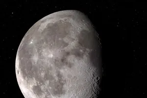 Hình ảnh của mặt trăng ngoài không gian.