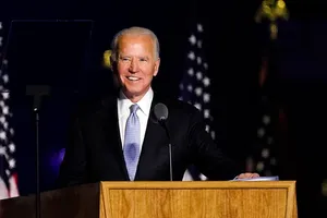 Tổng thống tân cử Joe Biden trong cuộc họp báo ngày 7-11 ở bang Delaware. Ảnh: AP