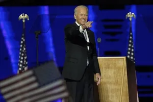 Tổng thống tân cử Mỹ Joe Biden tại buổi phát biểu chiến thắng vào tối ngày 7-11 tại Wilmington, Delaware.