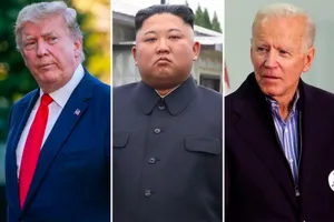 Chân dung ông Donald Trump, ông King Jong-Un và ông Joe Biden. Ảnh: GETTY IMAGES