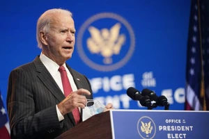 Tổng thống tân cử Joe Biden trong cuộc họp báo ở bang Delaware ngày 24-11. Ảnh: AP