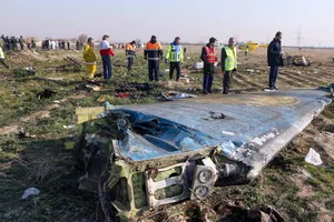 Hiện trường vụ máy bay PS752 (Ukraine) bị lính Iran bắn nhầm dẫn tới rơi hồi đầu năm 2020. Ảnh: IRNA