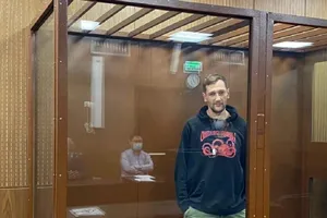 Ông Oleg Navalny bị xét xử tại tòa án quận Tverskoi, thủ đô Moscow (Nga) hôm 29-1. Ảnh: AFP