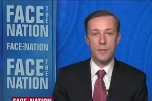 Cố vấn an ninh quốc gia Mỹ Jake Sullivan trong chương trình "Face the Nation" hôm 21-2. Ảnh chụp màn hình CBS