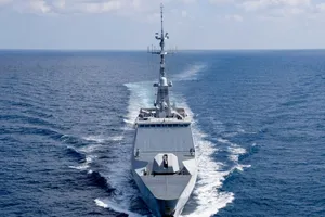 Tàu chiến Surcouf của hải quân Pháp. Ảnh: TWITTER / SCMP