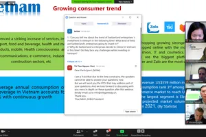 Hội thảo trực tuyến Market Focus Vietnam. Ảnh chụp màn hình.
