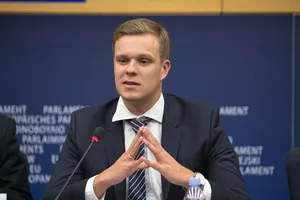 Ngoại trưởng Lithuania Gabrielius Landsbergis. Ảnh: CNA