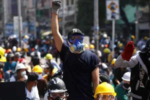 Biểu tình tại Myanmar. Ảnh: AP