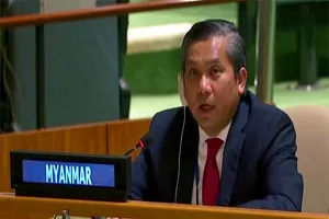 Đại sứ Myanmar tại Liên Hợp Quốc Kyaw Moe Tun. Ảnh: REUTERS