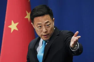 Người phát ngôn Bộ Ngoại giao Trung Quốc Triệu Lập Kiên. Ảnh: AP