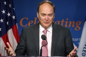 Đại sứ Nga tại Mỹ Đại sứ Anatoly Antonov trong một cuộc họp báo ở thủ đô Washington DC hồi tháng 11-2019. Ảnh: REUTERS