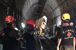 Hiện trường vụ tai nạn. Ảnh: CNA