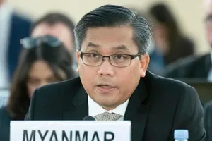 Ông Kyaw Moe Tun - đại sứ Myanmar tại Liên Hợp Quốc. Ảnh: REUTERS