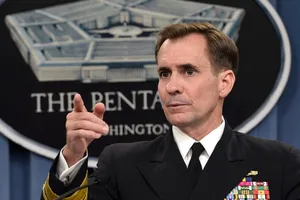 Thư ký Báo chí Lầu Năm Góc John Kirby. Ảnh: BỘ QUỐC PHÒNG MỸ