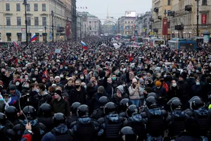 Một đợt biểu tình ủng hộ nhân vật đối lập Nga Alexei Navalny ở thủ đô Moscow hồi tháng 1. Ảnh: AFP
