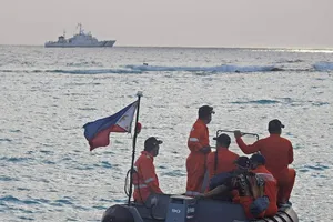 Lực lượng Bảo vệ Bờ biển Philippines tham gia diễn tập hôm 24-4 tại Biển Đông. Ảnh: PCG