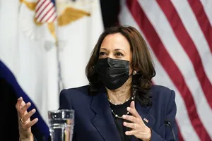 Phó Tổng thống Mỹ Kamala Harris trong chuyến công tác tới bang Rhode Island hôm 5-5. Ảnh: AP
