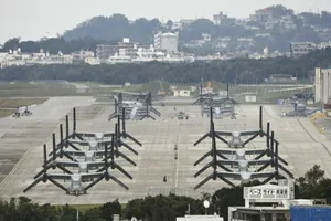 Căn cứ không quân Futenma của Mỹ tại Okinawa, Nhật Bản. Ảnh: KYODO