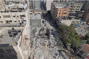 Khung cảnh đổ nát ở Dải Gaza sau khi hứng không kích từ Israel, ngày 16-5.