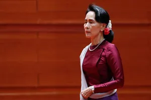 Cố vấn Nhà nước Myanmar - bà Aung San Suu Kyi trong chuyến thăm CH Czech hồi tháng 6-2019. Ảnh: REUTERS 