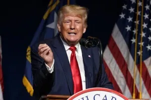 Cựu Tổng thống Mỹ Donald Trump phát biểu tại Đại hội đảng Cộng hòa ở TP Greenville, bang North Carolina hôm 5-6.