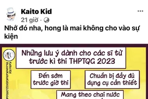 ‘Kaito Kid’ trở lại, chúc các thí sinh hoàn thành tốt kỳ thi tốt nghiệp THPT 2023