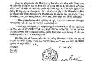 Kiên Giang cho học sinh nghỉ học một tuần để tránh dịch Corona