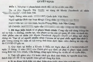 Đăng tin công ty có ca nhiễm COVID-19, bị phạt 10 triệu đồng