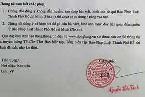 Trang dongbang.vn đăng tải trái phép tin bài của PLO.vn