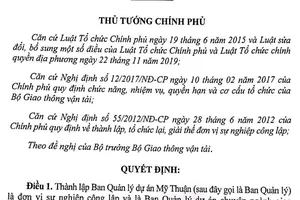 Thành lập PMU Mỹ Thuận trực thuộc Bộ GTVT