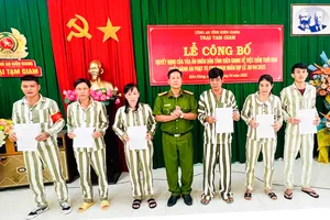 8 phạm nhân Trại tạm giam Công an tỉnh Kiên Giang được giảm án dịp Lễ 30-4