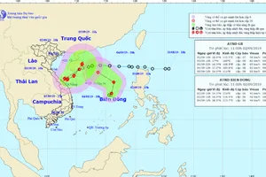 Áp thấp nhiệt đới kép trên biển: Nguy cơ mưa lũ lớn
