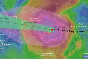 Bão số 9 đã mạnh lên cấp 14, giật cấp 17