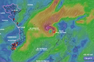 Siêu bão Goni giảm tới 9 cấp