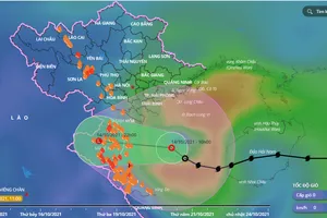 Áp thấp nhiệt đới giảm cấp trước khi vào đất liền Thanh Hóa - Nghệ An