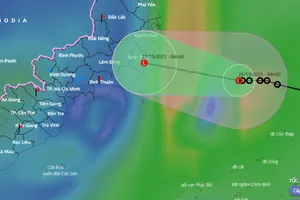 Áp thấp nhiệt đới đang suy yếu, tiến gần vào Khánh Hòa - Ninh Thuận