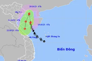 Bão số 5 đang ở vịnh Bắc Bộ
