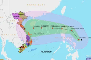 Miền Trung có thể mưa lớn do ảnh hưởng của cơn bão TRAMI