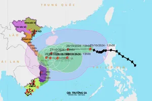Từ chiều mai, bão Trà Mi gây mưa lớn cho các tỉnh Trung Trung Bộ