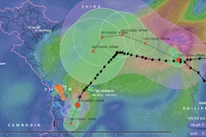 Áp thấp nhiệt đới đang ở vùng biển Quảng Nam - Bình Định